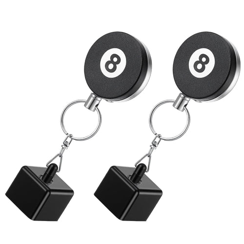 2 Pcs Pool Chalk Holder - Retractable Billiards Pool Cue Chalk Holder with Belt