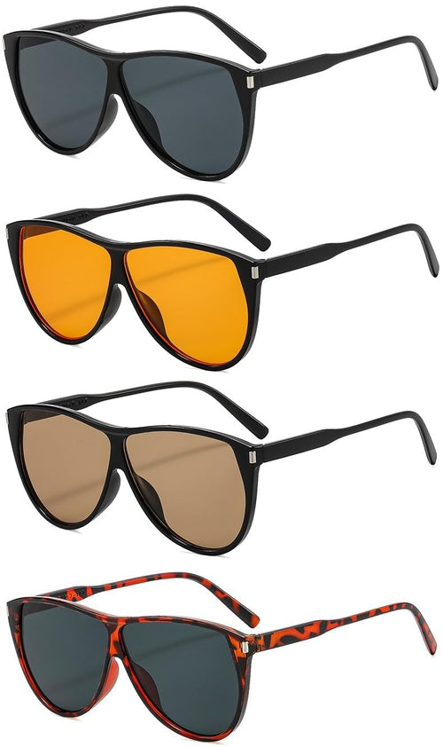 Pieces Oversized Aviator Sunglasses for Women Men Retro 70s Square Sun Glasses