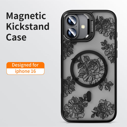 Case Compatible with iPhone 16 with Kickstand, Compatible with Magsafe,