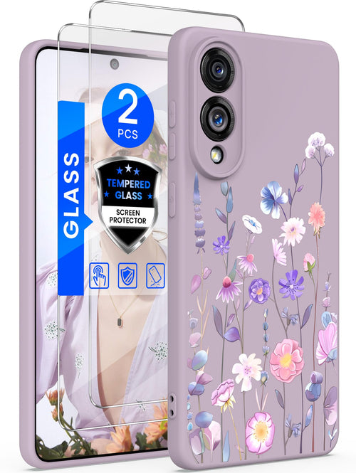 for Samsung Galaxy S25 Edge Case, Girls Women Florals Liquid Silicone Phone Case