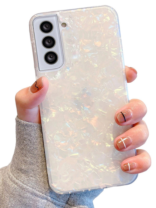 Galaxy S21 Case 5G 6.2-inch, Luxury Sparkle Glitter Translucent Clear Opal Pearl