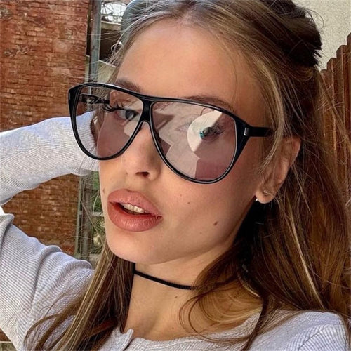 Pieces Oversized Aviator Sunglasses for Women Men Retro 70s Square Sun Glasses
