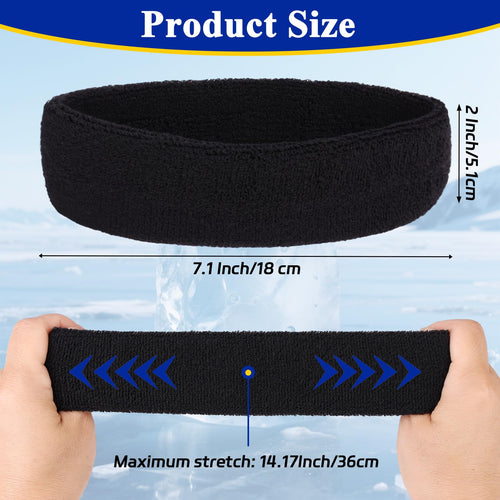 Sports Headband for Men and Women Terry Cloth Moisture Wicking Sports Sweatband