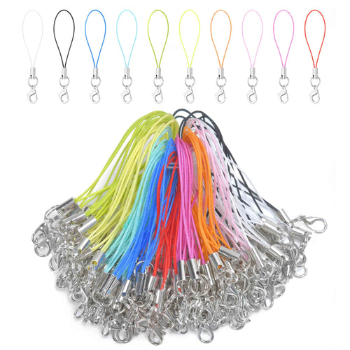 Charm Straps 100 Pack — Lobster Clasp Lanyard for Cell Phone, USB, Keychains & D