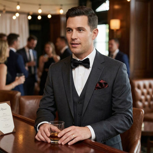 Ryan Seacrest Mens Alturas Pre-Tied Bow Tie and Pocket Square