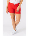 Slink Jeans Plus Size Color Shorts with Side Vents - Rose Red, Size 22