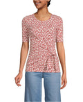 Lands End Womens Plus Size Lightweight Jersey Tie Front Top
