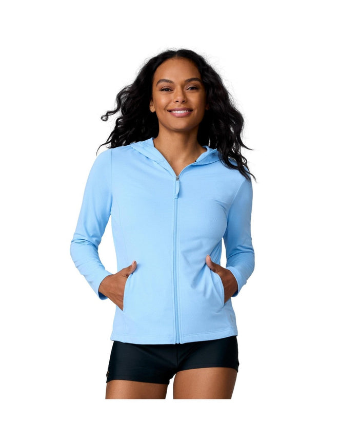 Free Country WomenS SunFree Full Zip UPF Sunshirt Cloud Large