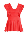 Lands End Plus Size Lightweight Jersey Ruffle Peplum Top, size 2x