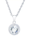 Giani Bernini Crystal and Cubic Zirconia Halo 18in Pendant Necklace