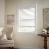 Home Decorators 64in White Cordless Premium Faux Wood 2.5 in Blinds, 24-5/8