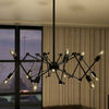 Vonn Lighting VMC31300BL Rana 39-inch Industrial Multi-Pivoting-Arm Chandelier w