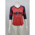 Champion NCAA Mississippi Old Miss Rebels Womens Poly+ Raglan Tee, Size Medium