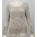 American Rag Womens Juniors Lace-Up-Sleeve Sweater Egret, Size Small