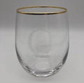 4 Ct Cathys Concepts Personalized Gold Rim Stemless Wine Glasses