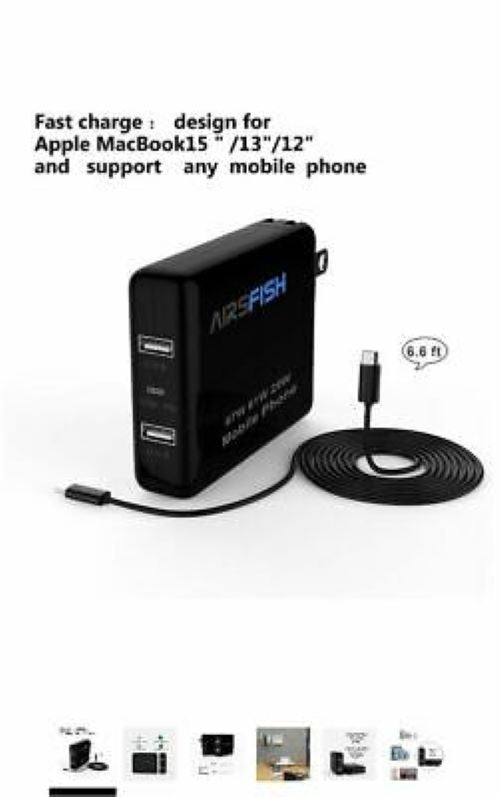 Macbook Pro charger 61W/87W, iPhone Fast Charger, AirsFish U