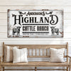 Personalized Highland Cattle Ranch Sign II