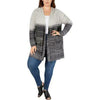 Style & Co. Womens Plus Ombre Hooded Cardigan Sweater