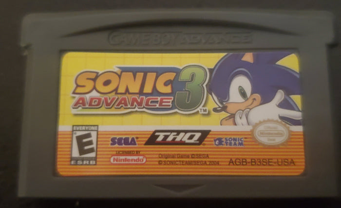 Sonic Advance 3 GBA Video Game Cartridge Nintendo Game Boy Advance