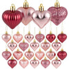 Elcoho 48 Pieces Valentines Day Heart Shaped Baubles Hanging Ornaments Valentin