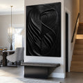 Modern Black Waves Wall Art