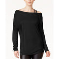 Bar III Womens Strappy Off-the-Shoulder T-Shirt, Size Small