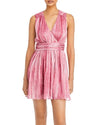 Aqua Shimmer Stripe Mini Dress, Size Large