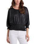 Vince Camuto Smocked-Hem Blouse, Size XS