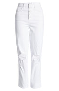 7 For All Mankind High Waist Ripped Button Fly Jeans, Size 24