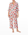 Kate Spade  Rosy Crop Pajamas in Rose Bud, Size Medium