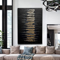 Black And Gold Abstract Minimalist Wall Art