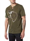 Inc Mens Studded Wolf T-Shirt, Dark Olive, Size Large