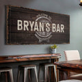 Beer Barrel Bar Sign: Custom Bar Signs for Home Bar – Ideal Man Cave Wall Decor & Perfect Gift for Him