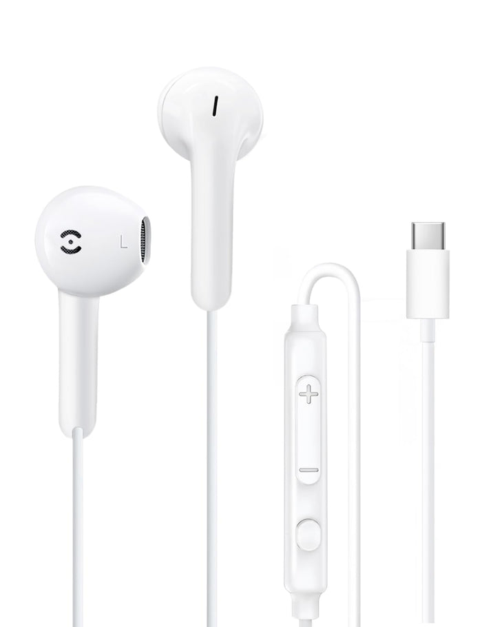 Wired Earbuds with Mic — Type C Headphones for iPhone 17e/17/16/15 Pro Max, Sams