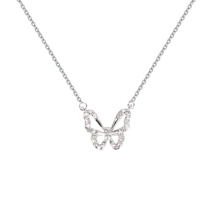 Butterfly Necklace - Rhinestone Pendant Necklaces for Women Butterflies Charm Je