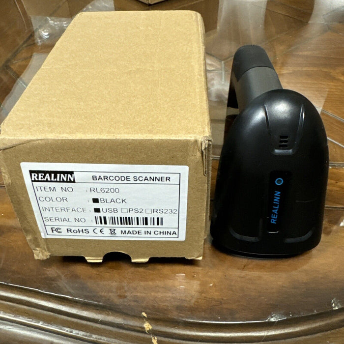 Realinn RL6200 Wireless Barcode Scanner 2D QR Code Scanner USB Rechargeable
