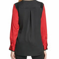Dkny Hammered Satin Twist-Front Blouse, Size Medium