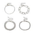 Silver Bracelets for Women, Silver Dainty Layered Chain Bracelets Adjustable Cut