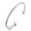 925 Silver Bangle Bracelet, Fashion Jewelry Simple Cuff Bangles for Women Mom Wi