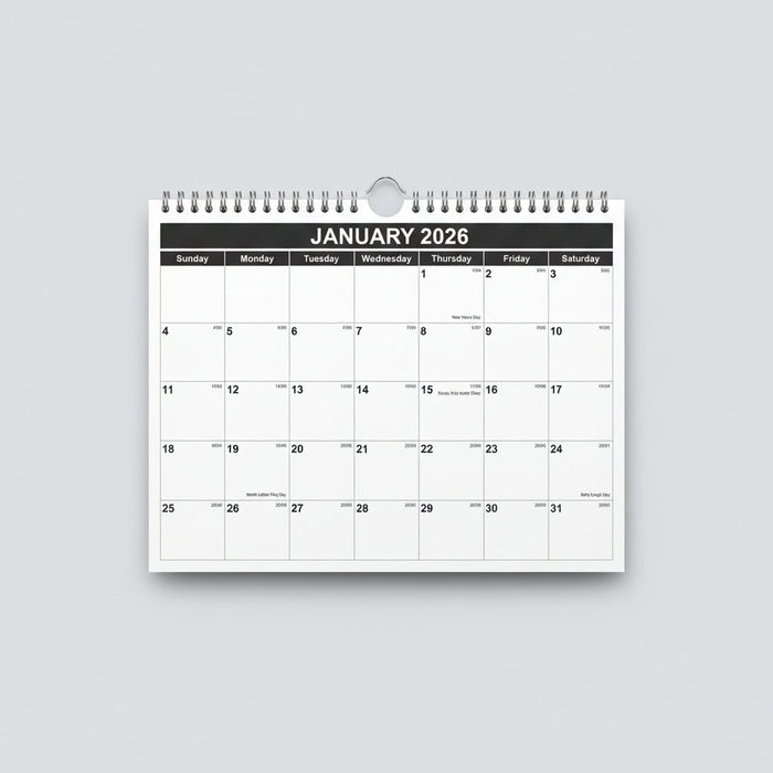 Monthly Wall Calendar (Jan 2026–Jun 2027) – 8.5” x 11” Spiral-Bound Hanging Plan