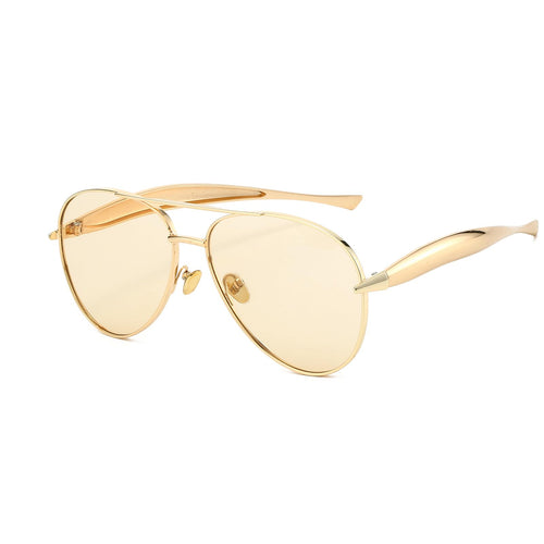 Gold Aviator Sunglasses for Women Men Trendy Oversized 70s Aviators Sun Gl