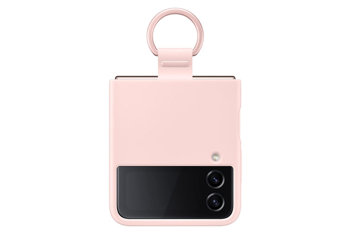Galaxy Z Flip 4 Silicone Cover with Ring, Protective Phone Case with Finger Loop