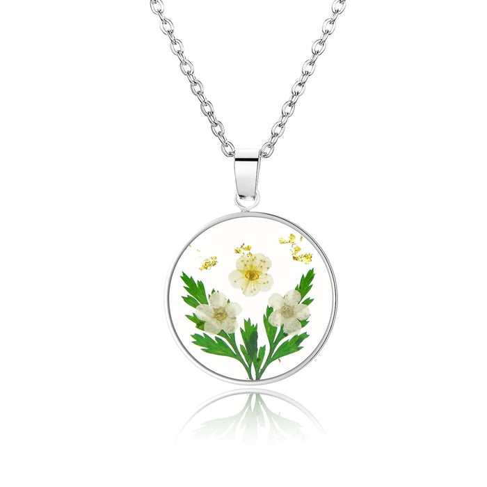 Lily of the valley Pressed Flower Necklace,Personalized Gold Handmade Necklace,M