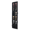 Shoe Organizer 12 Mesh Pockets — Hanging Storage with 4 Metal Hooks, Black