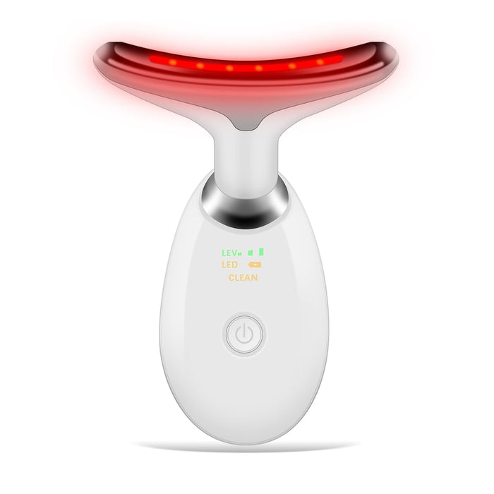 & Neck Massager — Portable Facial Beauty Device with 7-Color LED Lights for Skin