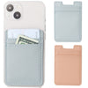 Card Wallet 2 Pack — Stick-On Leather Credit Card Holder Pocket for Back of Phon