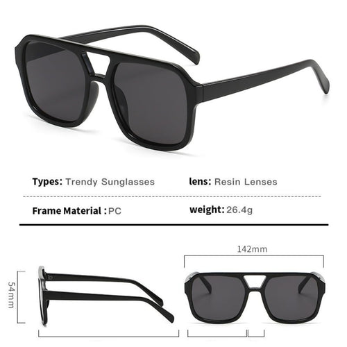 70s Square Aviator Sunglasses Women Men Vintage Rectangle Sunglasses Flat