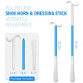 Inch Long Handled Shoe Horn, Dressing Stick, Sock Remover Aid Helper - Versatile