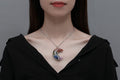 7 Chakra Healing Crystal Necklace Gothic Necklaces for Women Crescent Moon Phase