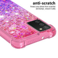 for Samsung Galaxy A03S Case with Glass Screen Protector for Women Girls,Glitter